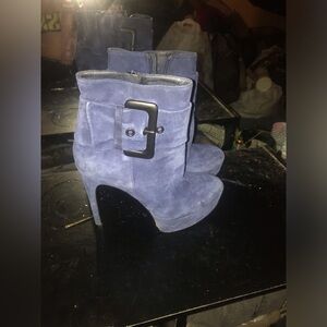 Womens Blue Suede “Via Spiga” Booties/ Heels.